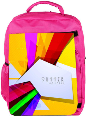

Snoogg Eco Friendly Canvas Abstract Summer Background Backpack Rucksack School Travel Unisex Casual Canvas Bag Bookbag Satchel 5 L Backpack(Pink)