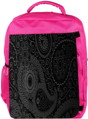 

Snoogg Eco Friendly Canvas Paisely Pattern Black Backpack Rucksack School Travel Unisex Casual Canvas Bag Bookbag Satchel 5 L Backpack(Pink)
