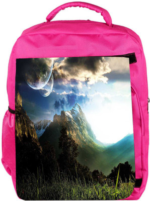 

Snoogg Eco Friendly Canvas Abstract Neon Nature Designer Backpack Rucksack School Travel Unisex Casual Canvas Bag Bookbag Satchel 5 L Backpack(Pink)