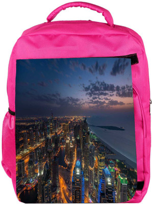 

Snoogg Eco Friendly Canvas City View Designer Backpack Rucksack School Travel Unisex Casual Canvas Bag Bookbag Satchel 5 L Backpack(Pink)