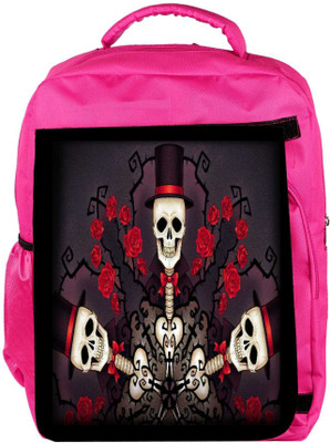 

Snoogg Eco Friendly Canvas Skeletons In Tophats And Roses 2695 Backpack Rucksack School Travel Unisex Casual Canvas Bag Bookbag Satchel 5 L Backpack(Pink)
