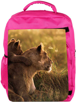 

Snoogg Eco Friendly Canvas Cubs And Lions Backpack Rucksack School Travel Unisex Casual Canvas Bag Bookbag Satchel 5 L Backpack(Pink)