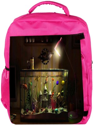 

Snoogg Eco Friendly Canvas Colourful Fish Tank Designer Backpack Rucksack School Travel Unisex Casual Canvas Bag Bookbag Satchel 5 L Backpack(Pink)