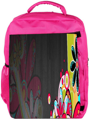 

Snoogg Eco Friendly Canvas Neon Daisies 2665 Backpack Rucksack School Travel Unisex Casual Canvas Bag Bookbag Satchel 5 L Backpack(Pink)