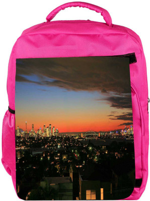 

Snoogg Eco Friendly Canvas Colorful City Designer Backpack Rucksack School Travel Unisex Casual Canvas Bag Bookbag Satchel 5 L Backpack(Pink)
