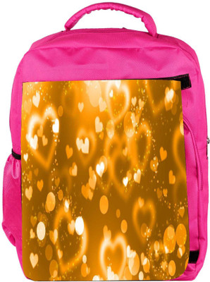 

Snoogg Eco Friendly Canvas Abstract Heart Design Designer Backpack Rucksack School Travel Unisex Casual Canvas Bag Bookbag Satchel 5 L Backpack(Pink)