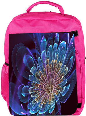 

Snoogg Eco Friendly Canvas Neon Petals Designer Backpack Rucksack School Travel Unisex Casual Canvas Bag Bookbag Satchel 5 L Backpack(Pink)