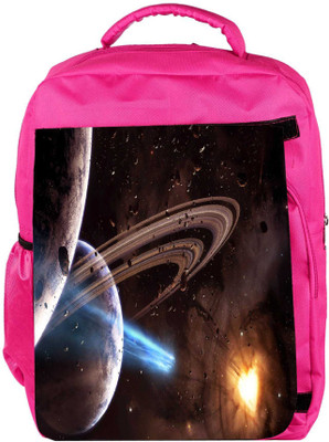 

Snoogg Eco Friendly Canvas Galaxy Heart Designer Backpack Rucksack School Travel Unisex Casual Canvas Bag Bookbag Satchel 5 L Backpack(Pink)