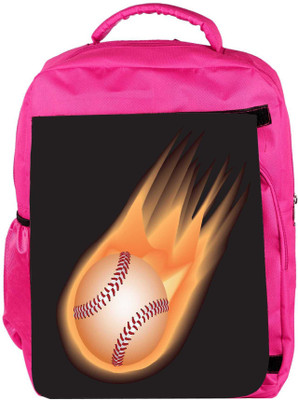 

Snoogg Eco Friendly Canvas Baseball Fire Backpack Rucksack School Travel Unisex Casual Canvas Bag Bookbag Satchel 5 L Backpack(Pink)