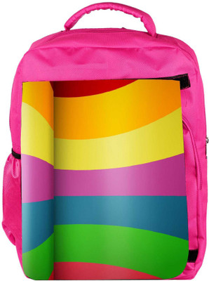 

Snoogg Eco Friendly Canvas Colorful Bandwidth Designer Backpack Rucksack School Travel Unisex Casual Canvas Bag Bookbag Satchel 5 L Backpack(Pink)