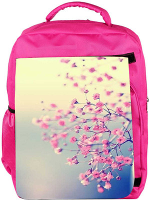 

Snoogg Eco Friendly Canvas Pink Flowers Serene Backpack Rucksack School Travel Unisex Casual Canvas Bag Bookbag Satchel 5 L Backpack(Pink)