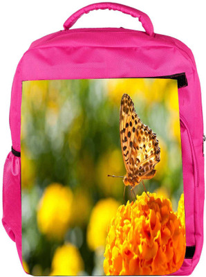 

Snoogg Eco Friendly Canvas Butterfly In Yellow Flower Designer Backpack Rucksack School Travel Unisex Casual Canvas Bag Bookbag Satchel 5 L Backpack(Pink)