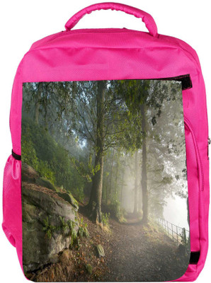 

Snoogg Eco Friendly Canvas White Forest Designer Backpack Rucksack School Travel Unisex Casual Canvas Bag Bookbag Satchel 5 L Backpack(Pink)