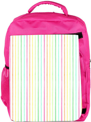 

Snoogg Eco Friendly Canvas Colorful Strips Designer Backpack Rucksack School Travel Unisex Casual Canvas Bag Bookbag Satchel 5 L Backpack(Pink)