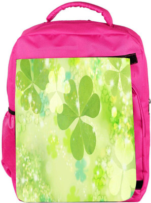 

Snoogg Eco Friendly Canvas Clovers Designer Backpack Rucksack School Travel Unisex Casual Canvas Bag Bookbag Satchel 5 L Backpack(Pink)