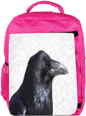 

Snoogg Eco Friendly Canvas Crow Animal Hd Designer Backpack Rucksack School Travel Unisex Casual Canvas Bag Bookbag Satchel 5 L Backpack(Pink)