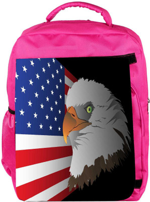 

Snoogg Eco Friendly Canvas Flag Background With Eagle Backpack Rucksack School Travel Unisex Casual Canvas Bag Bookbag Satchel 5 L Backpack(Pink)