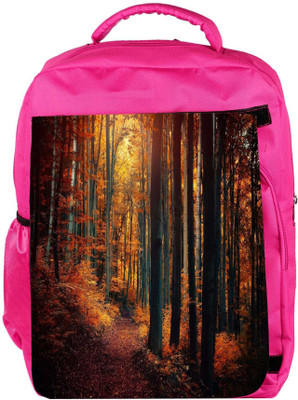

Snoogg Eco Friendly Canvas Red Forest Designer Backpack Rucksack School Travel Unisex Casual Canvas Bag Bookbag Satchel 5 L Backpack(Pink)