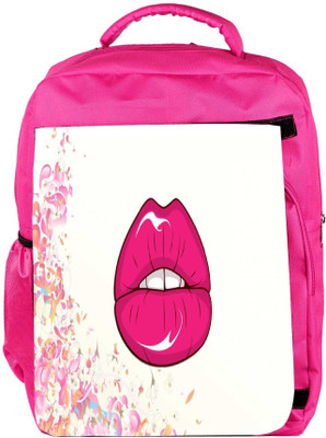 

Snoogg Eco Friendly Canvas Red Lips Designer Backpack Rucksack School Travel Unisex Casual Canvas Bag Bookbag Satchel 5 L Backpack(Pink)