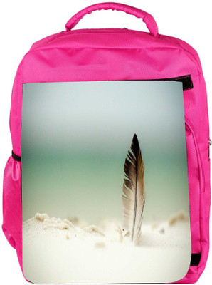 

Snoogg Eco Friendly Canvas Feather In The Sand Designer Backpack Rucksack School Travel Unisex Casual Canvas Bag Bookbag Satchel 5 L Backpack(Pink)