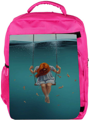 

Snoogg Eco Friendly Canvas Swing Inside Water Designer Backpack Rucksack School Travel Unisex Casual Canvas Bag Bookbag Satchel 5 L Backpack(Pink)