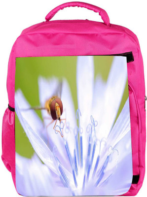 

Snoogg Eco Friendly Canvas Dragonfly In White Flower Designer Backpack Rucksack School Travel Unisex Casual Canvas Bag Bookbag Satchel 5 L Backpack(Pink)