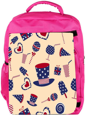

Snoogg Eco Friendly Canvas Us Hat Designer Backpack Rucksack School Travel Unisex Casual Canvas Bag Bookbag Satchel 5 L Backpack(Pink)