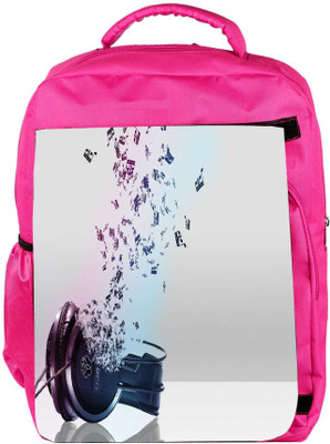 

Snoogg Eco Friendly Canvas Music Comes From The Headphones Designer Backpack Rucksack School Travel Unisex Casual Canvas Bag Bookbag Satchel 5 L Backpack(Pink)