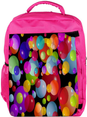 

Snoogg Eco Friendly Canvas Colorful Bubbles 2606 Backpack Rucksack School Travel Unisex Casual Canvas Bag Bookbag Satchel 5 L Backpack(Pink)
