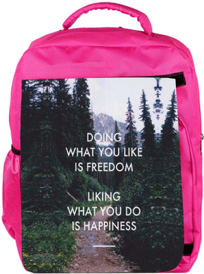 

Snoogg Eco Friendly Canvas Freedom And Happiness Backpack Rucksack School Travel Unisex Casual Canvas Bag Bookbag Satchel 5 L Backpack(Pink)