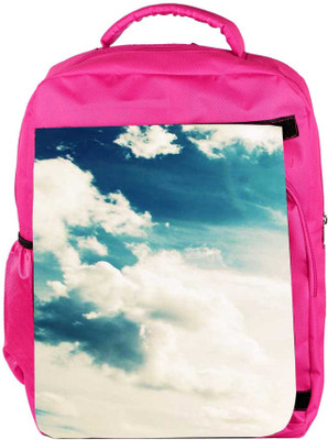 

Snoogg Eco Friendly Canvas Sunshine Clouds Backpack Rucksack School Travel Unisex Casual Canvas Bag Bookbag Satchel 5 L Backpack(Pink)
