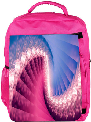 

Snoogg Eco Friendly Canvas Glowing Spiral Abstract Designer Backpack Rucksack School Travel Unisex Casual Canvas Bag Bookbag Satchel 5 L Backpack(Pink)