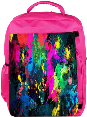 

Snoogg Eco Friendly Canvas Splash Paints Backpack Rucksack School Travel Unisex Casual Canvas Bag Bookbag Satchel 5 L Backpack(Pink)