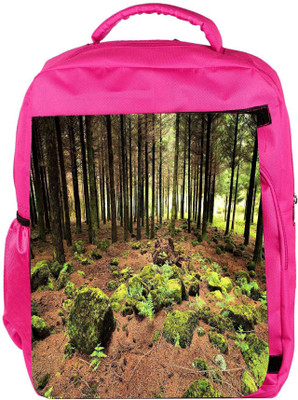 

Snoogg Eco Friendly Canvas Abstract Rocks In Forest Designer Backpack Rucksack School Travel Unisex Casual Canvas Bag Bookbag Satchel 5 L Backpack(Pink)