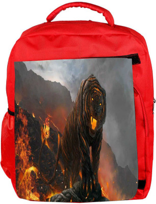 

Snoogg Eco Friendly Canvas Fire Breathing Tiger Designer Backpack Rucksack School Travel Unisex Casual Canvas Bag Bookbag Satchel 5 L Laptop Backpack(Red)