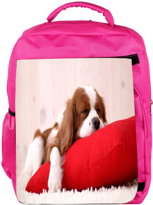 

Snoogg Eco Friendly Canvas Dog Sleeping In A Pillow Designer Backpack Rucksack School Travel Unisex Casual Canvas Bag Bookbag Satchel 5 L Backpack(Pink)