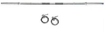 

Aurion S5 Steel Straight Bar with Locks, 5 ft (Chrome) Chin-up Bar(Silver)