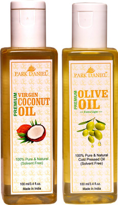 

Park Daniel Premium Virgin Coconut oil and Olive Oil Combo pack of 2 bottles of 100 ml(200 ml) Hair Oil(200 ml)