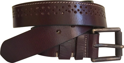 

VINAY AND VIJAY Men Casual Brown Genuine Leather Belt