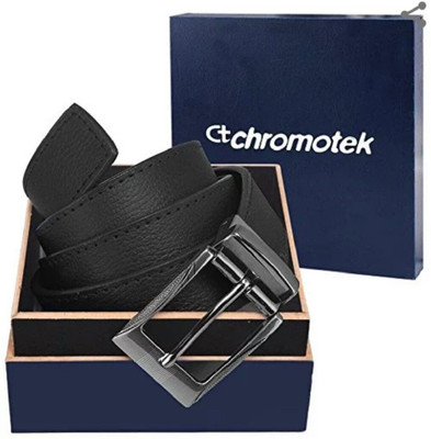 

chromotek Men Party Black Artificial Leather Reversible Belt