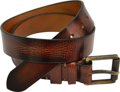 

VINAY AND VIJAY Men Casual Brown Genuine Leather Belt