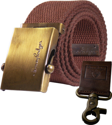 

Honey Badger Men & Women Casual Brown Canvas Belt