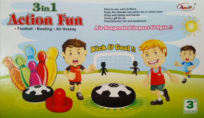 

HEER 3 IN 1 Action Fun Game Of Bowling,Football And Air Hover For Your Child(HCCD ENTERPRISE) Board Game
