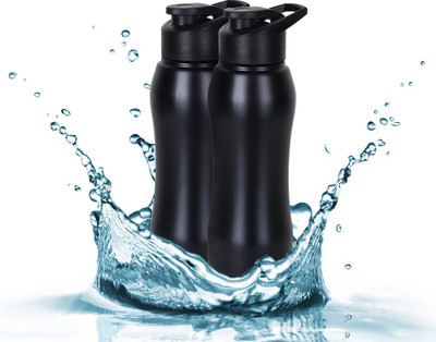 

Style Homez Stainless Steel Water Bottle 750 ml Set of 2 Sipper, Black Color 750 ml Sipper(Pack of 2, Black), Matelic black