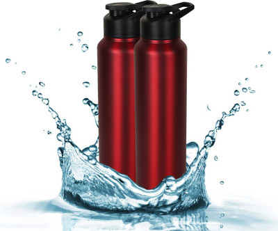 

Style Homez Stainless Steel Water Bottle 1000 ml Set of 2 Sipper, Red Color 1000 ml Sipper(Pack of 2, Red), Matelic red