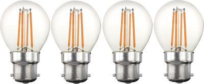 Origin 6 W Basic Round B22 LED Bulb(Yellow, Pack of 4)