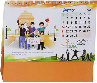 

Indigo Creatives Clean Green Swach India Table Desk Top 2018 Calendar 2018 Table Calendar(Multicolor, Clean Green Swach India)
