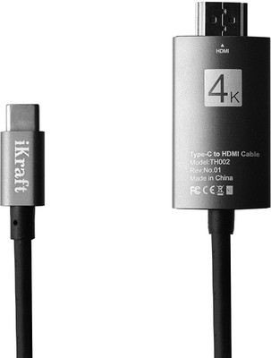 

iKraft USB C to HDMI Cable 2 Mtr, USB Type C to HDMI Cable 4K HDMI Cable for Galaxy Note 8, Galaxy S8, 2017 Macbook Pro/ iMac, 2016 MacBook Pro, 2015 MacBook, ChromeBook Pixel - Metal Body HDMI Cable(Compatible with Mobile, Laptop, Tablet, Mp3, Gaming Dev