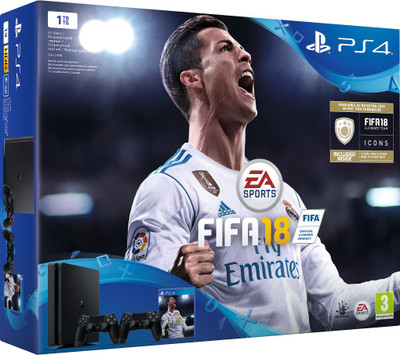 

Sony PlayStation 4 (PS4) Slim 1 TB with FIFA 18(Jet Black, Extra DualShock 4 Controller)