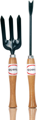 

Pepper Agro Wooden Handle Weeding Fork Weeder 2 Piece Kit Garden Tool Kit(2 Tools)